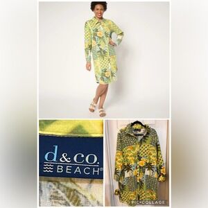 Denim & Co. Beach Regular Cotton Gauze Button Front Dress
-Size Medium